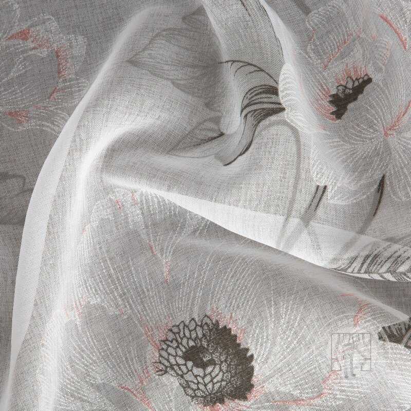 Záclona BESSY ma krúžkoch biela/ružová 140x250cm