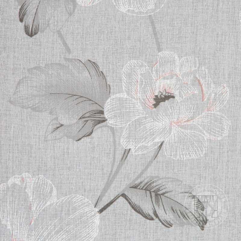 Záclona BESSY ma krúžkoch biela/ružová 140x250cm