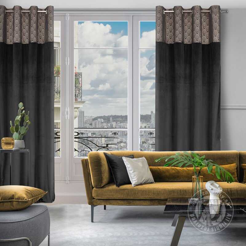 Záves AGNES na krúžkoch čierny 140x250cm