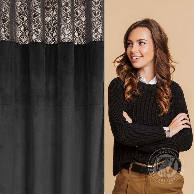 Záves AGNES na krúžkoch čierny 140x250cm