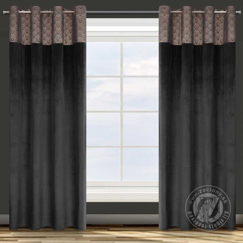 Záves AGNES na krúžkoch čierny 140x250cm