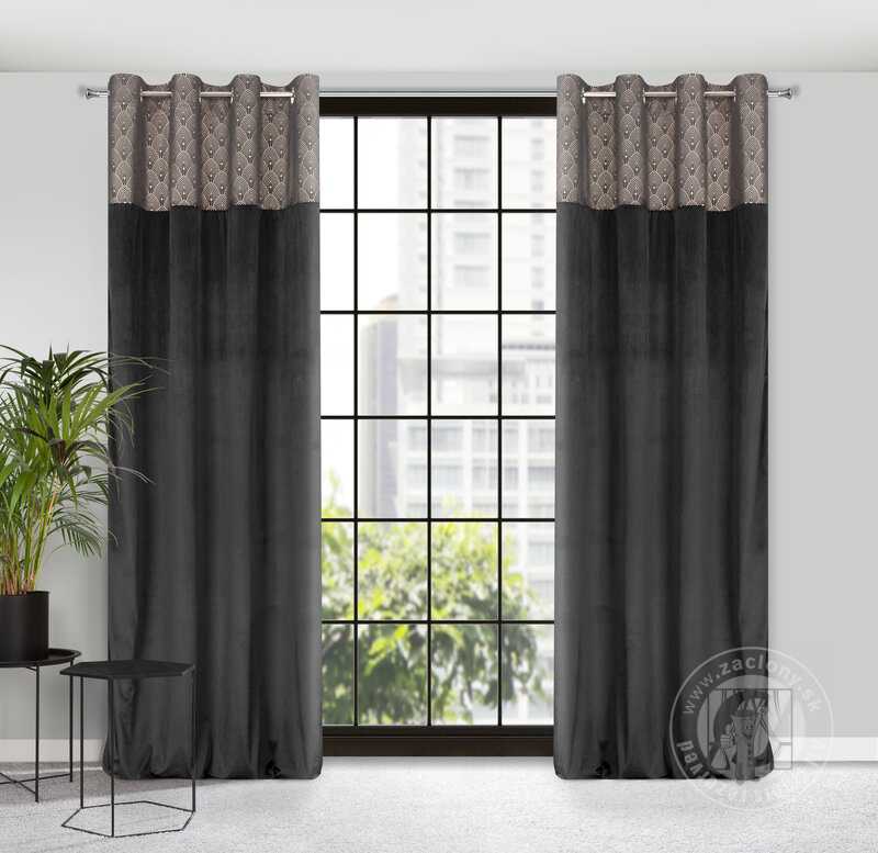 Záves AGNES na krúžkoch čierny 140x250cm