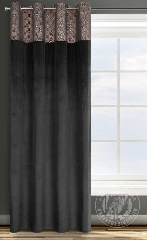 Záves AGNES na krúžkoch čierny 140x250cm