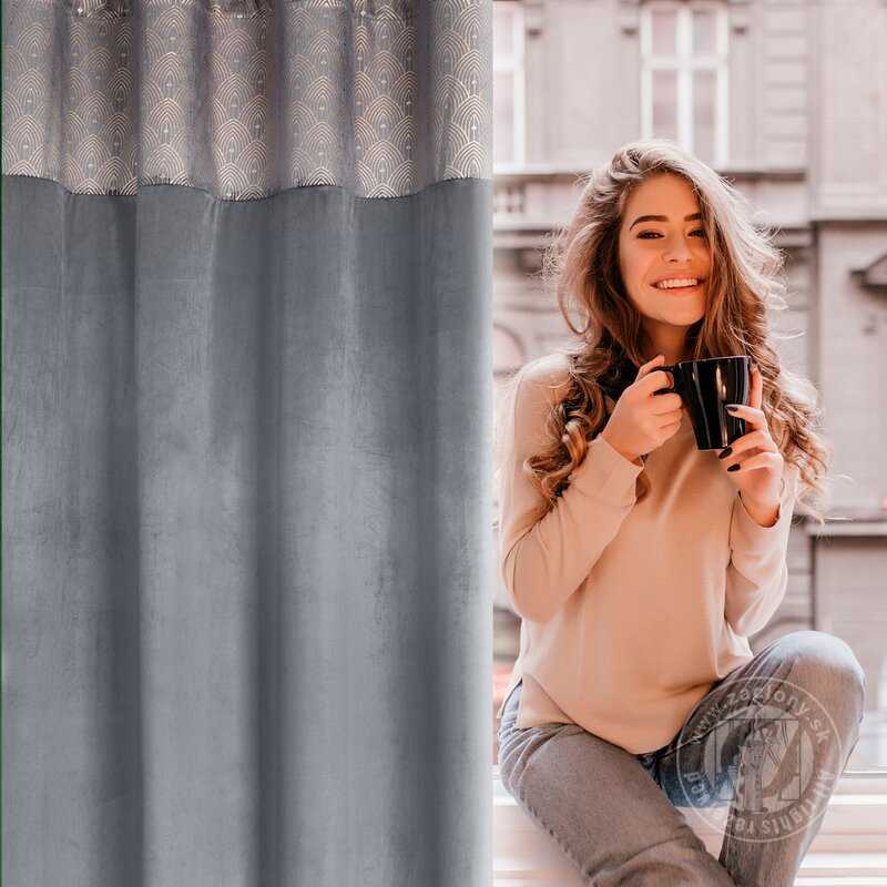 Záves AGNES na krúžkoch grafitový 140x250cm