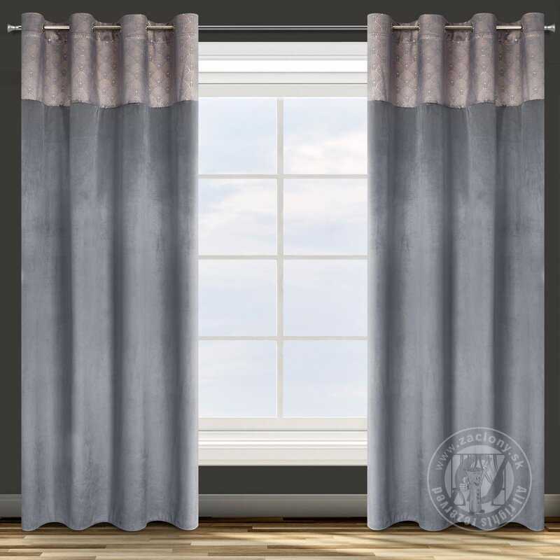 Záves AGNES na krúžkoch grafitový 140x250cm