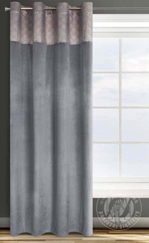 Záves AGNES na krúžkoch grafitový 140x250cm