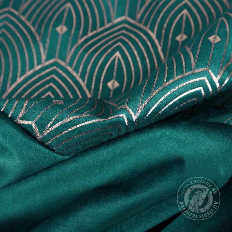 Záves AGNES na krúžkoch tyrkysový 140x250cm