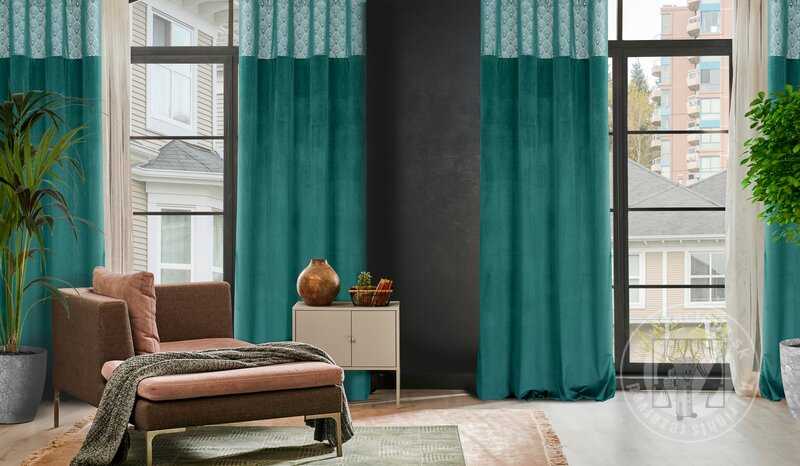 Záves AGNES na krúžkoch tyrkysový 140x250cm