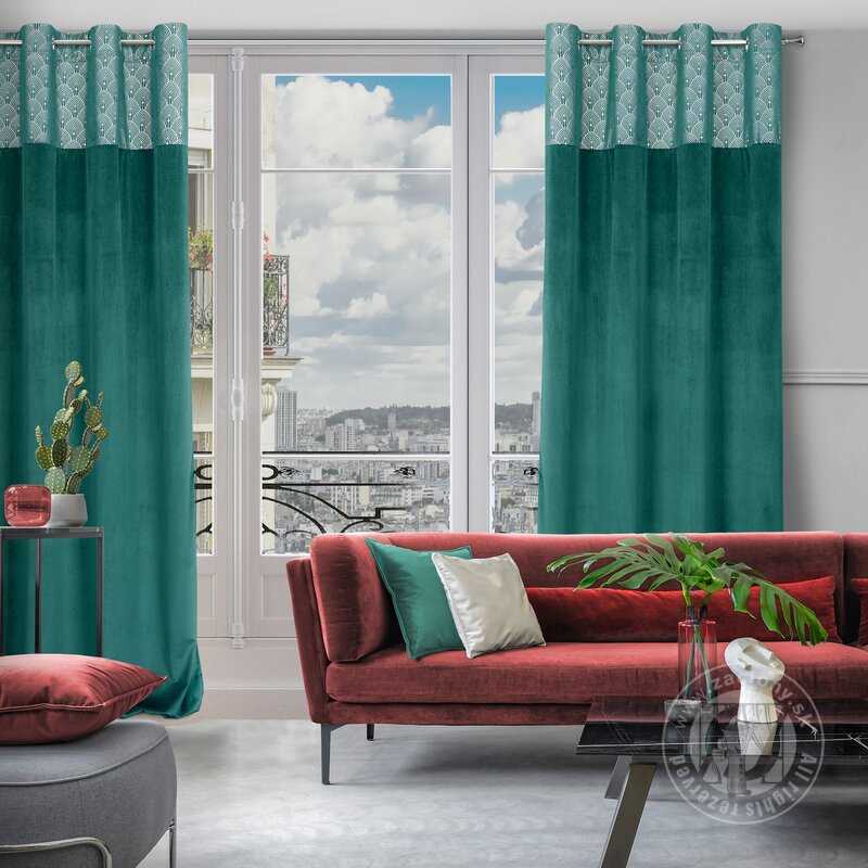 Záves AGNES na krúžkoch tyrkysový 140x250cm