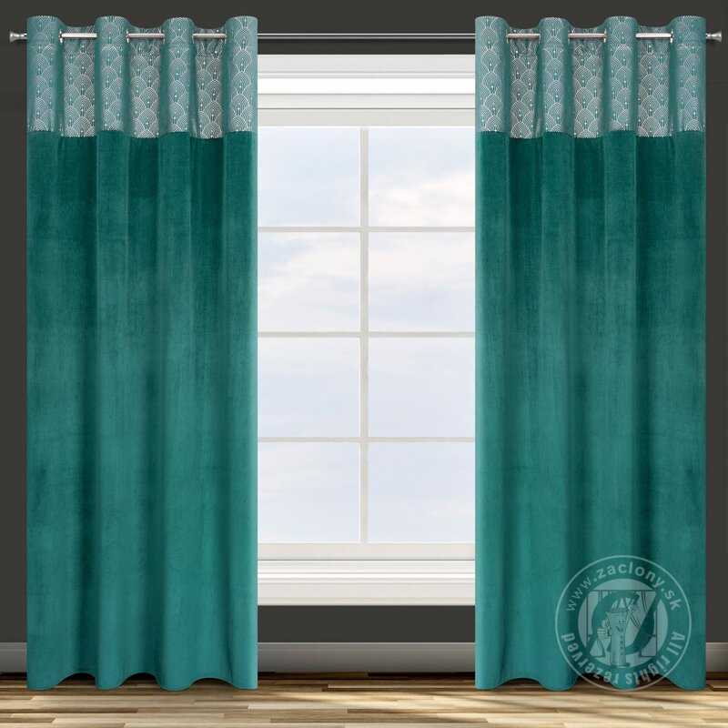 Záves AGNES na krúžkoch tyrkysový 140x250cm