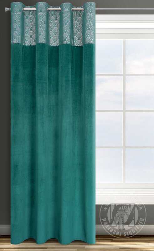 Záves AGNES na krúžkoch tyrkysový 140x250cm