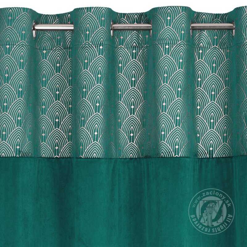 Záves AGNES na krúžkoch tyrkysový 140x250cm