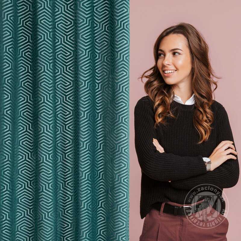 Záves PIERRE CARDIN INGA na krúžkoch tyrkysový 140x250cm