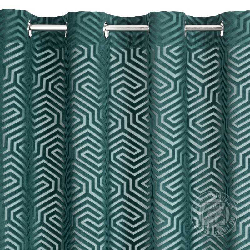 Záves PIERRE CARDIN INGA na krúžkoch tyrkysový 140x250cm