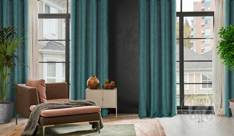 Záves PIERRE CARDIN INGA na krúžkoch tyrkysový 140x250cm