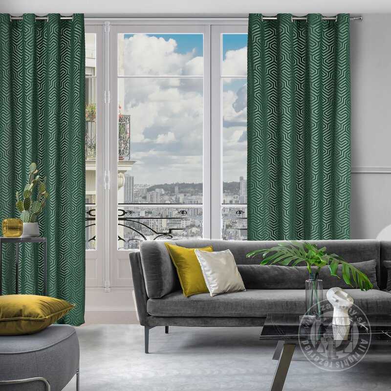 Záves PIERRE CARDIN INGA na krúžkoch tmavozelený 140x250cm