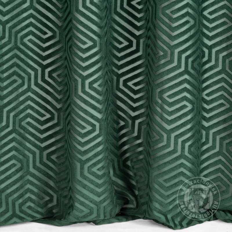 Záves PIERRE CARDIN INGA na krúžkoch tmavozelený 140x250cm