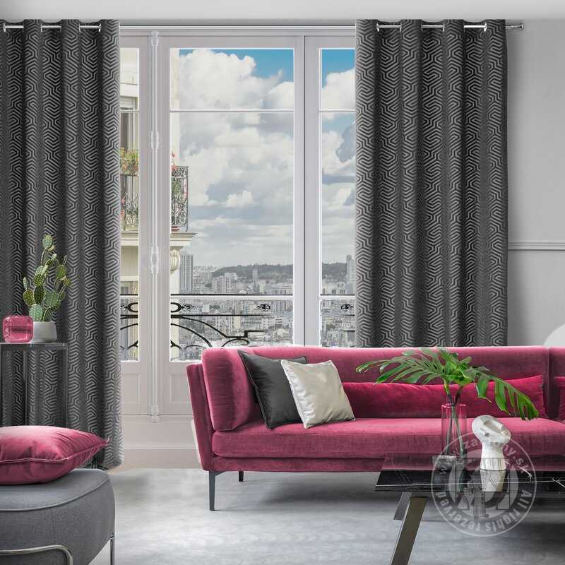 Záves PIERRE CARDIN INGA na krúžkoch čierny 140x250cm