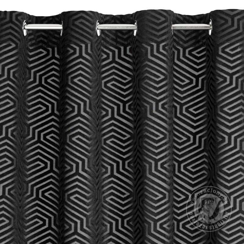 Záves PIERRE CARDIN INGA na krúžkoch čierny 140x250cm