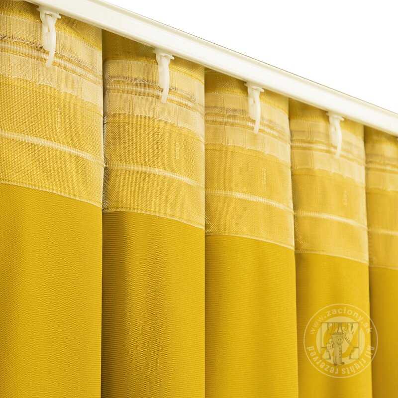 Záves MADLEN na flex páske horčicový 140x300cm