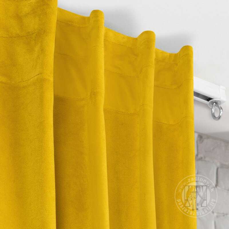 Záves MADLEN na flex páske horčicový 140x300cm