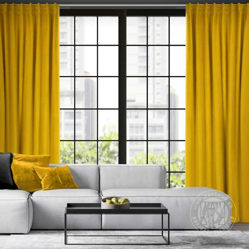 Záves MADLEN na flex páske horčicový 140x300cm