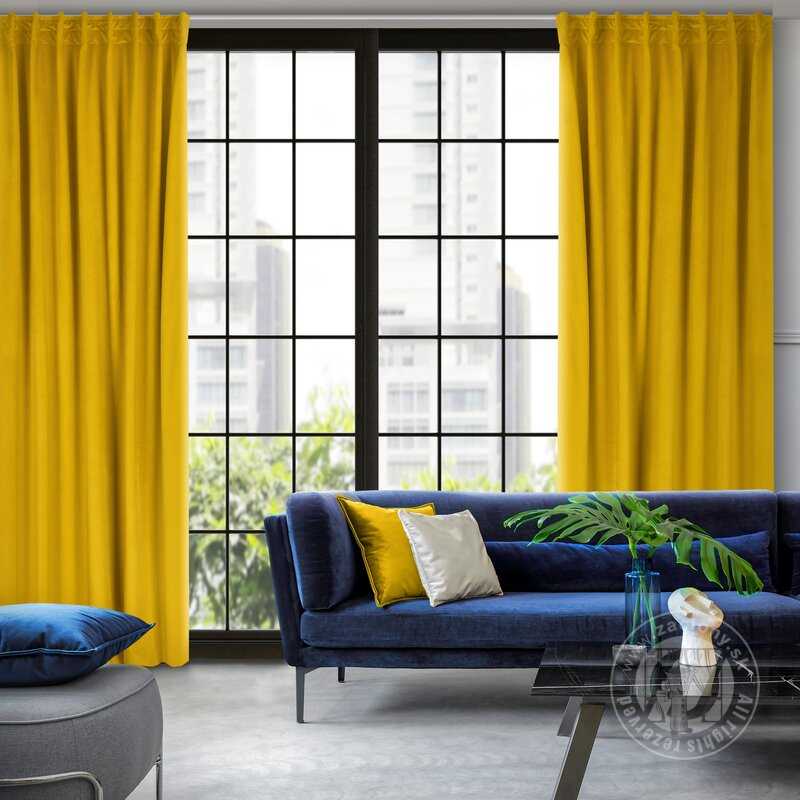 Záves MADLEN na flex páske horčicový 140x300cm