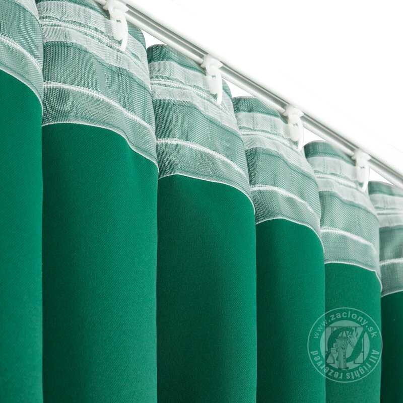 Záves MILAN na flex páske zelený 140x300cm