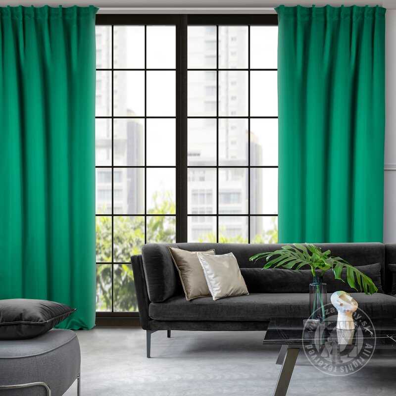 Záves MILAN na flex páske zelený 140x300cm