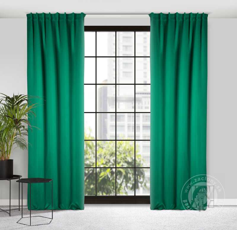 Záves MILAN na flex páske zelený 140x300cm