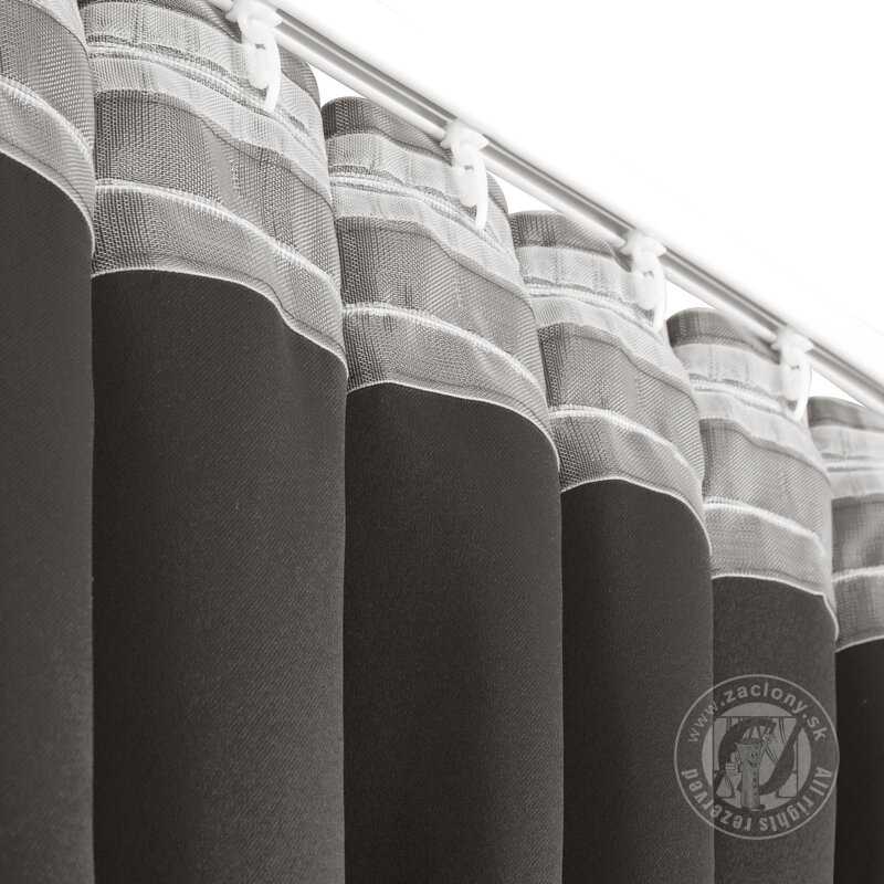 Záves MILAN na flex páske grafitový 140x300cm