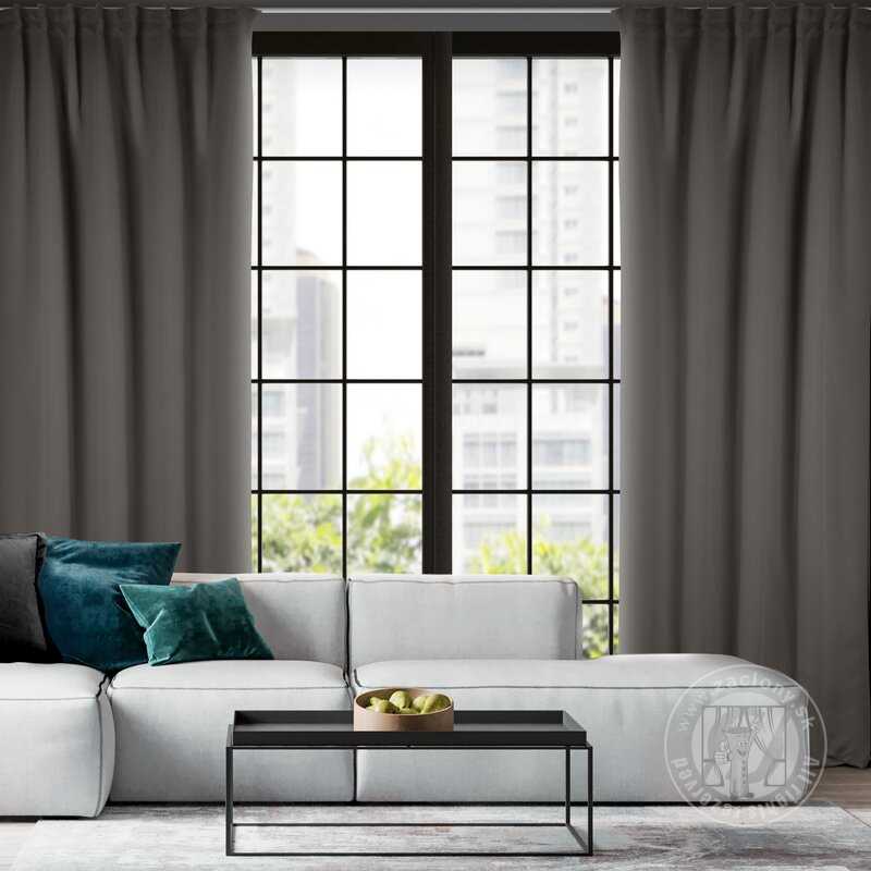 Záves MILAN na flex páske grafitový 140x300cm