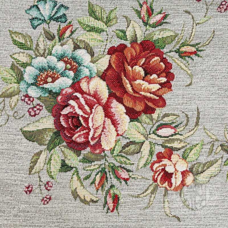 Gobelínový obrus POP so ženilkovou niťou 40x100cm popolavý/kvetinový