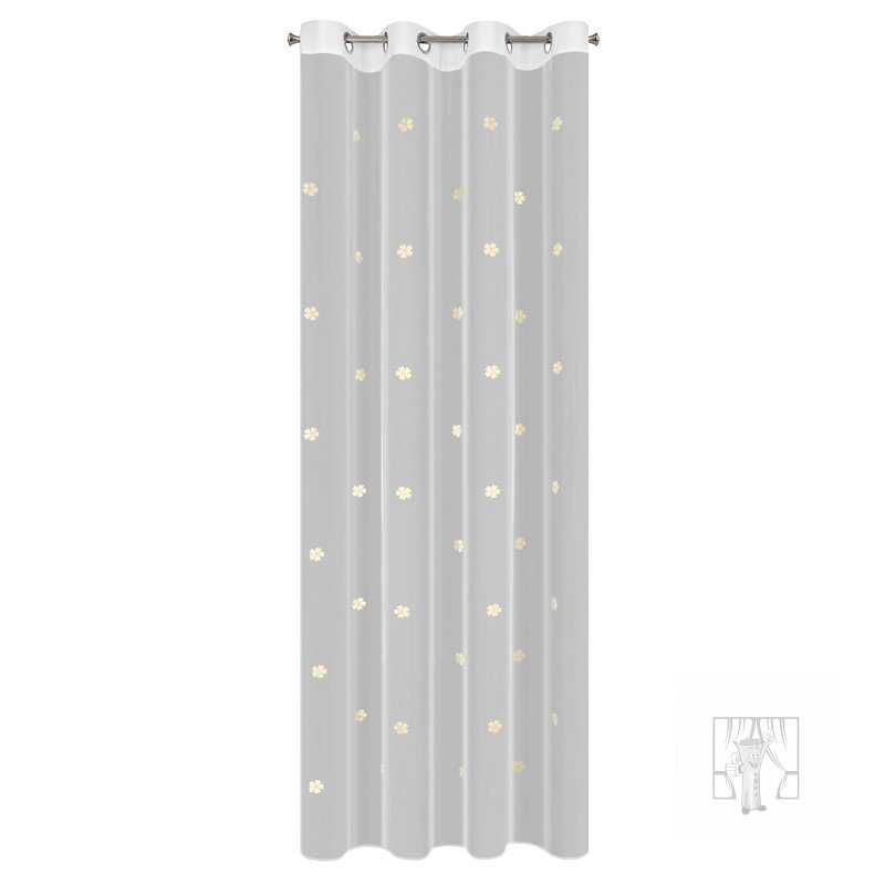Záclona ELSA na krúžkoch biela/žltá 140x250cm