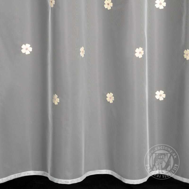 Záclona ELSA na krúžkoch biela/žltá 140x250cm