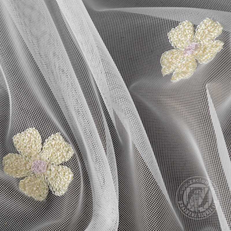 Záclona ELSA na krúžkoch biela/žltá 140x250cm