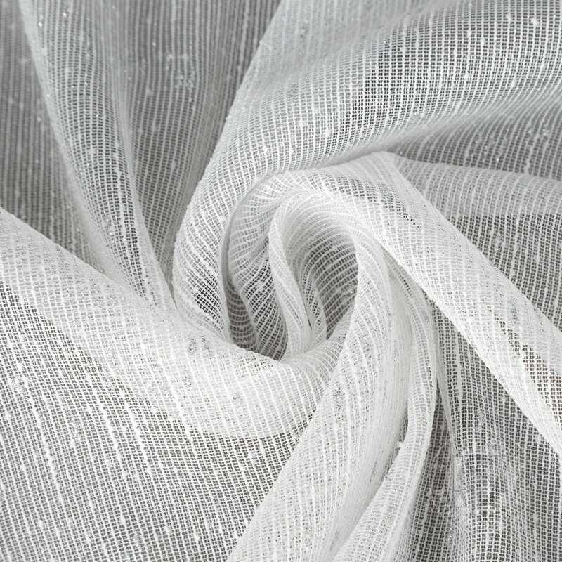 Záclona KELLY na krúžkoch biela so striebornou niťou 300x250cm
