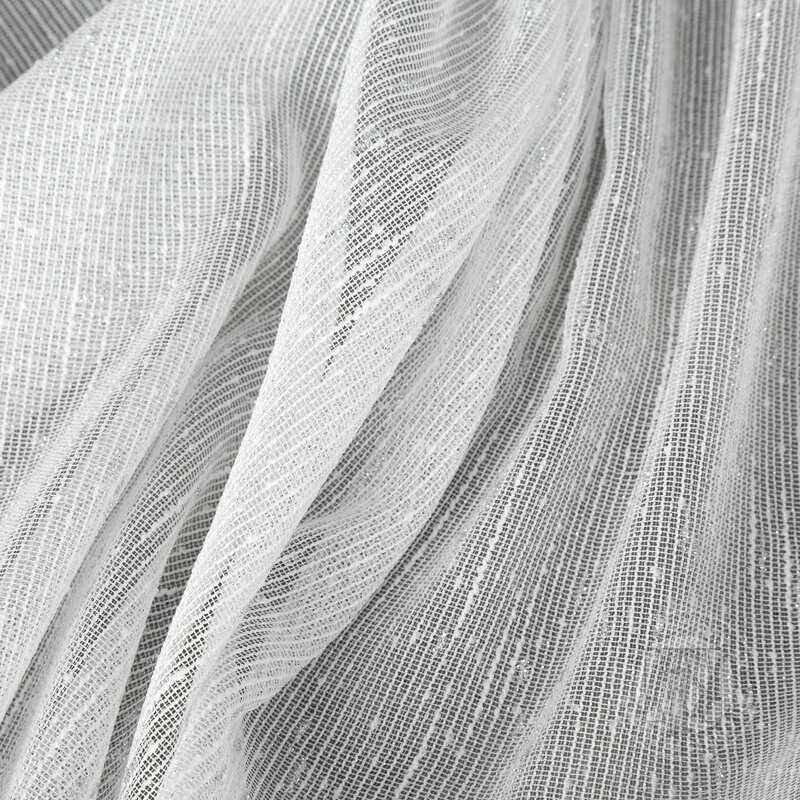 Záclona KELLY na krúžkoch biela so striebornou niťou 300x250cm