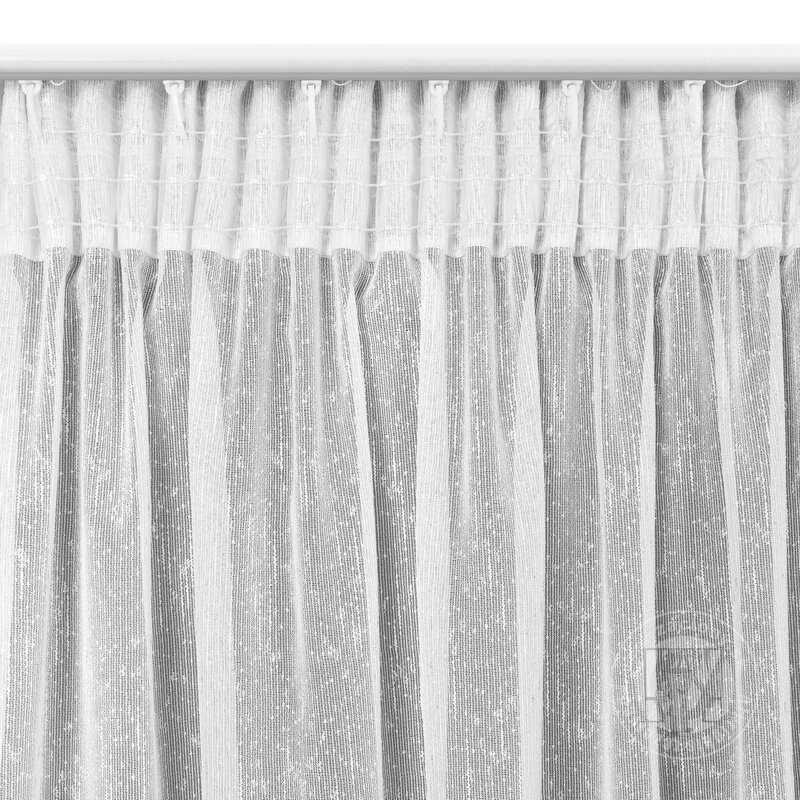 Záclona KELLY na páske biela so striebornou niťou 140x270cm