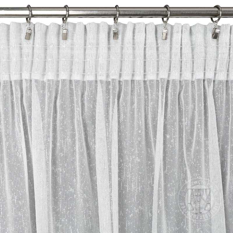 Záclona KELLY na páske biela so striebornou niťou 140x270cm
