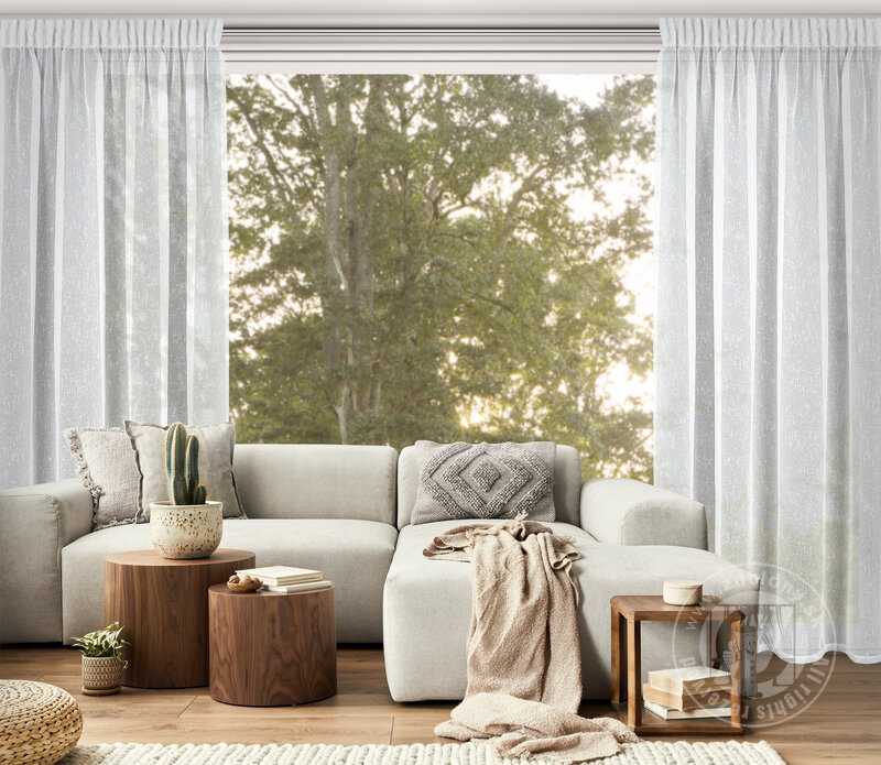 Záclona KELLY na páske biela so striebornou niťou 140x270cm