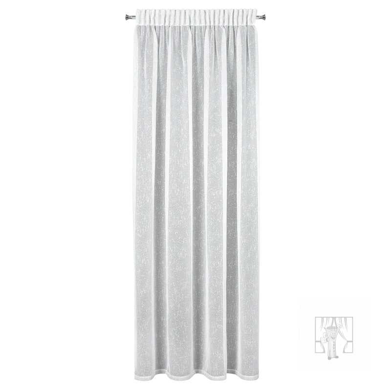 Záclona KELLY na páske biela so striebornou niťou 140x270cm