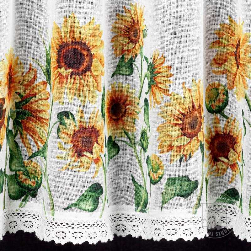 Vitrážová záclona HELIA slnečnicový motív 30x150cm