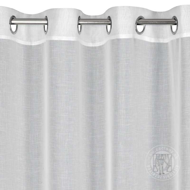 Záclona ISABEL na krúžkoch biela s kvetinovým vzorom 140x250cm