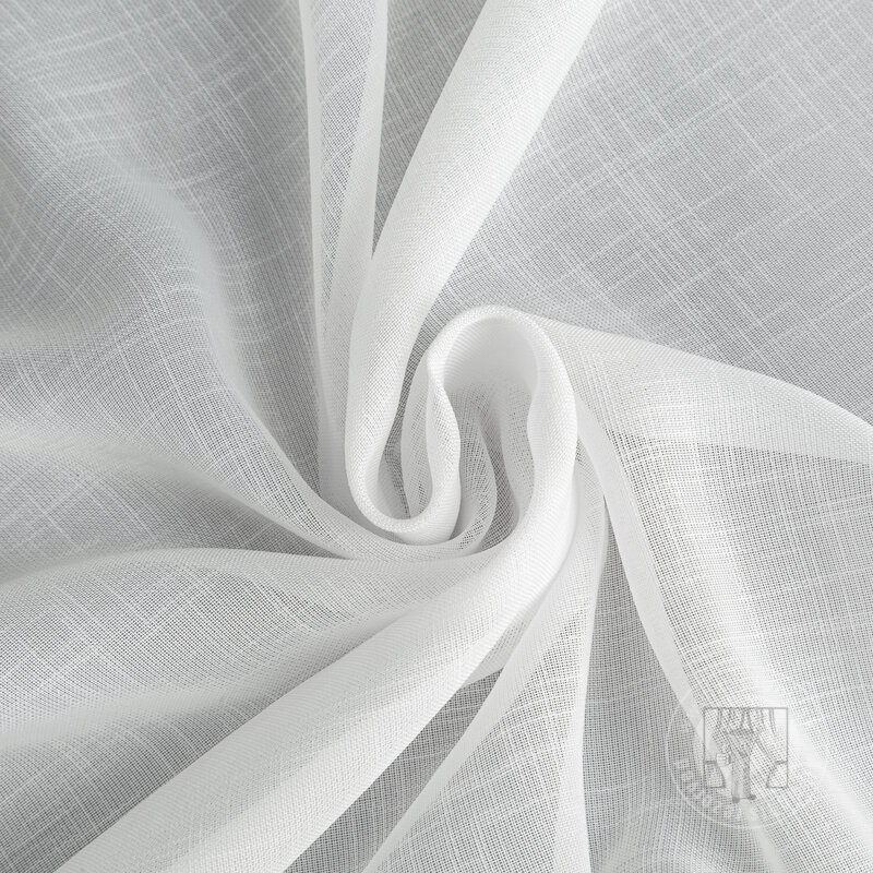 Záclona ANET na krúžkoch biela so vzorom listov 140x250cm