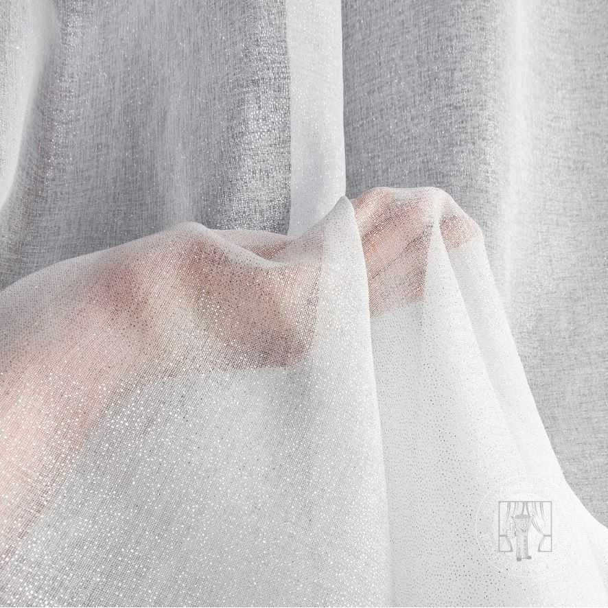 Záclona LENA na páske biela/strieborná 140x270cm