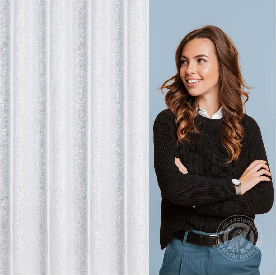 Záclona LENA na páske biela/strieborná 350x270cm
