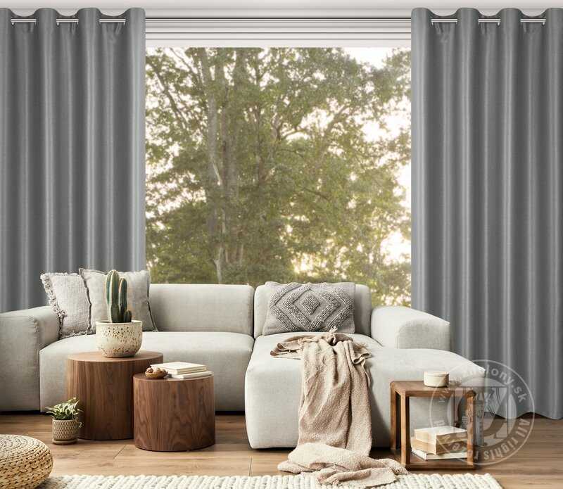 Záves SELINA na krúžkoch oceľový 140x250cm