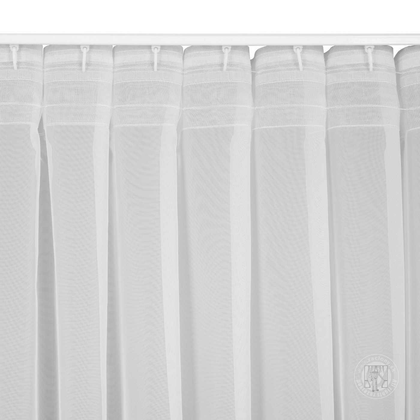 Záclona Simone na flex páske biela 300x170cm