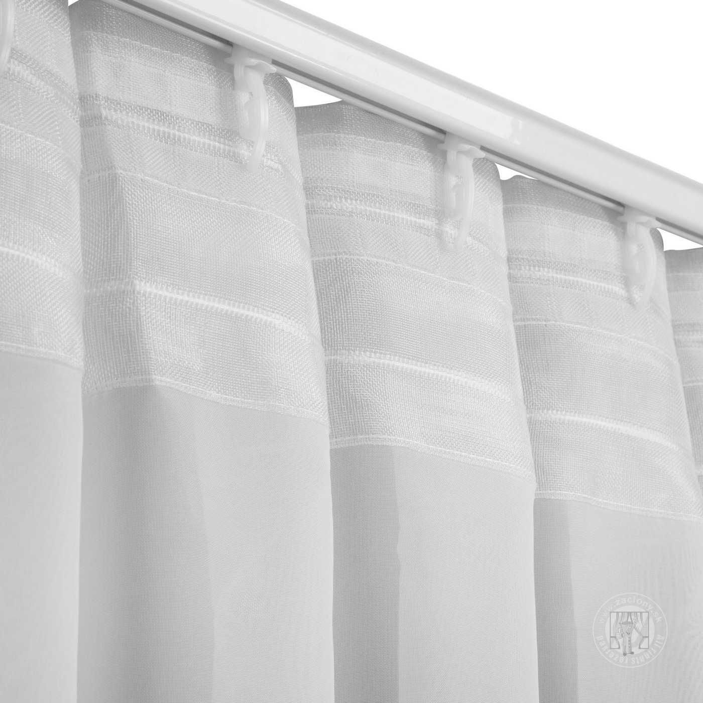 Záclona Simone na flex páske biela 300x170cm